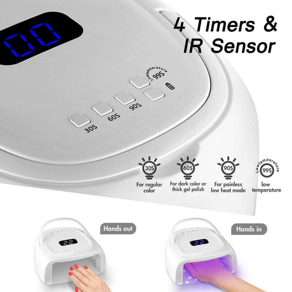 Linssy 60W nail lamp battery-inside view highlights cordless convenience
