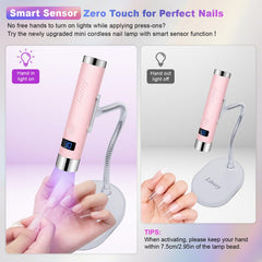 Linssy Mini UV Light auto-sensor activation demonstrates hands-free operation for hygienic sessions.
