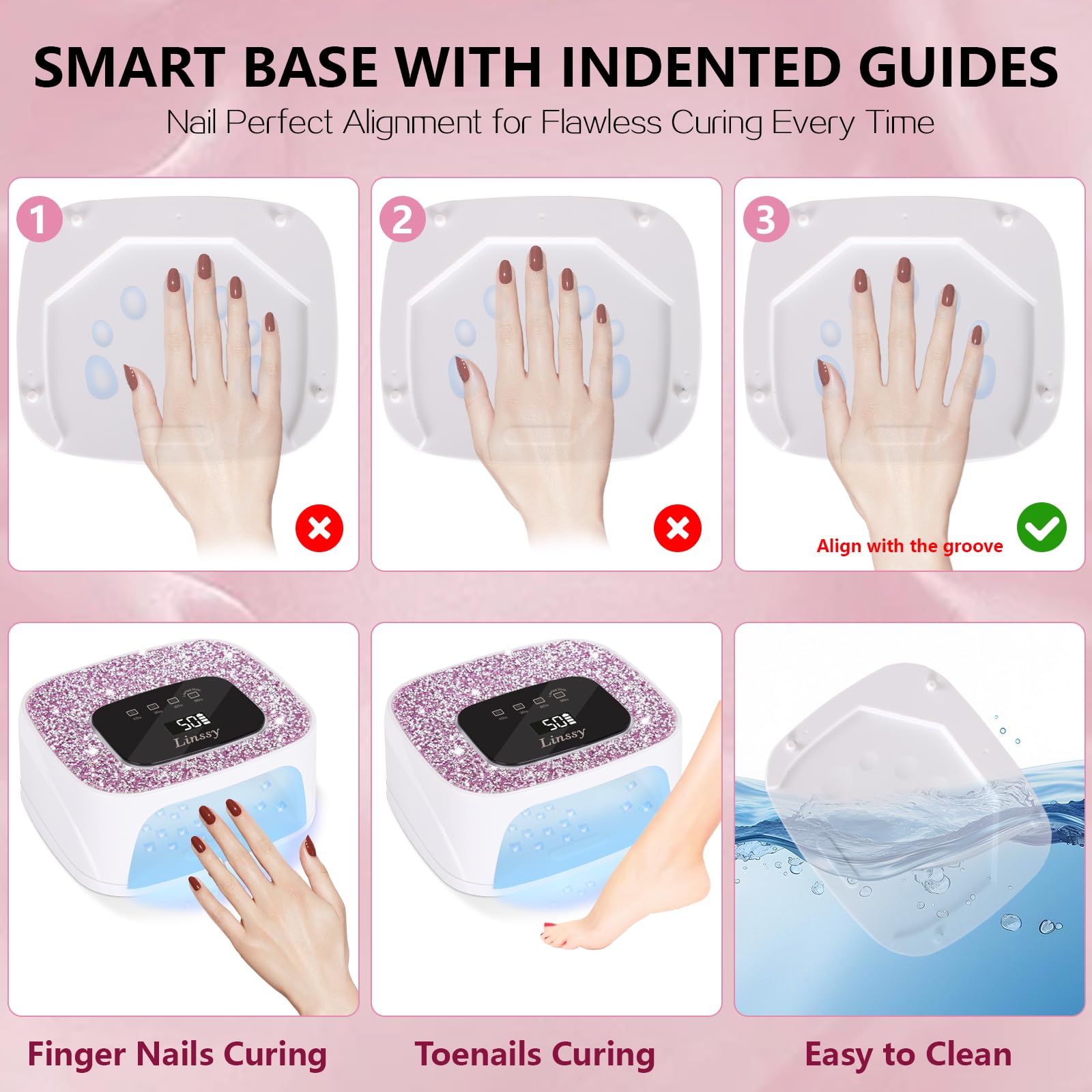 Linssy cordless nail lamp ready for travel and on‑the‑go use