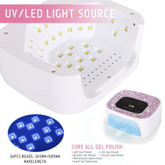 Linssy nail lamp with diamond LCD display and clear timing readout