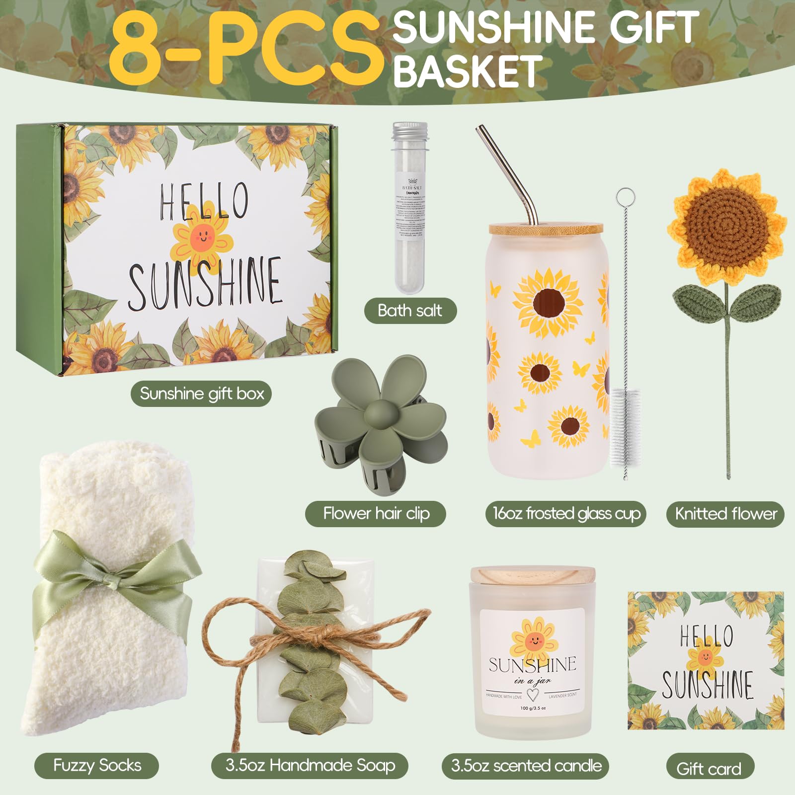 Linsuiyyds frosted glass cup with sunflower design for joyful sipping