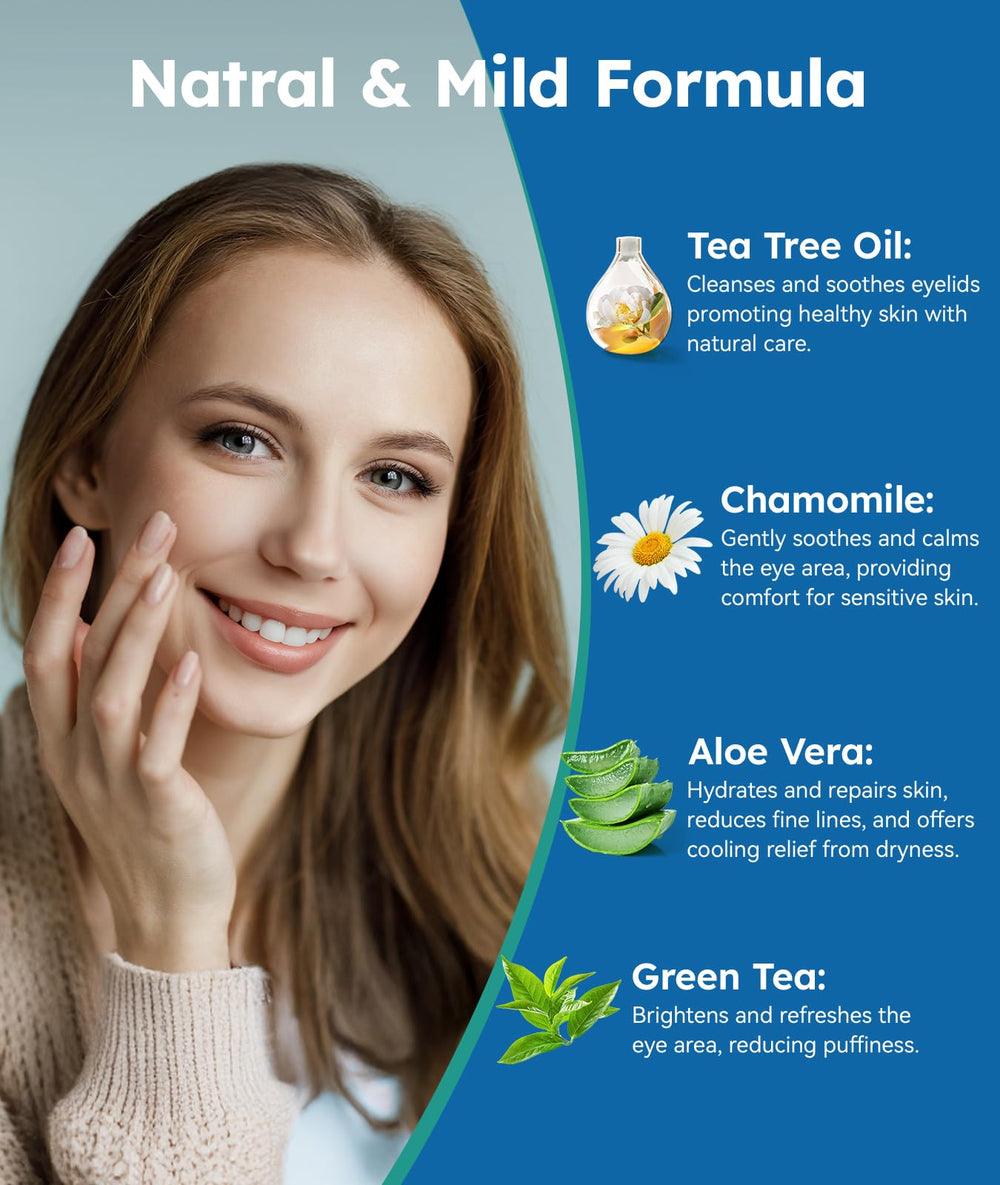 Linzercin tea tree oil closeup highlighting natural ingredients for sensitive eyes
