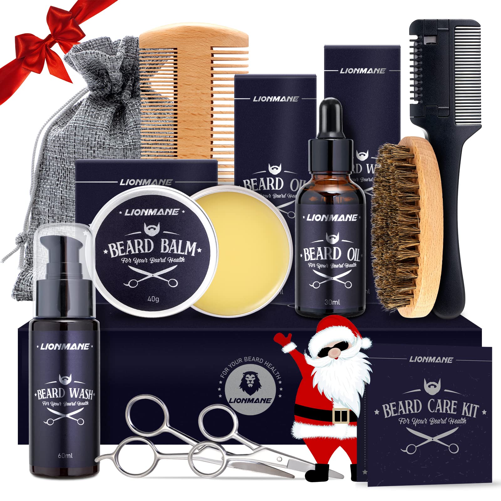 Lionmane beard care gift box shows complete kit for effortless grooming.