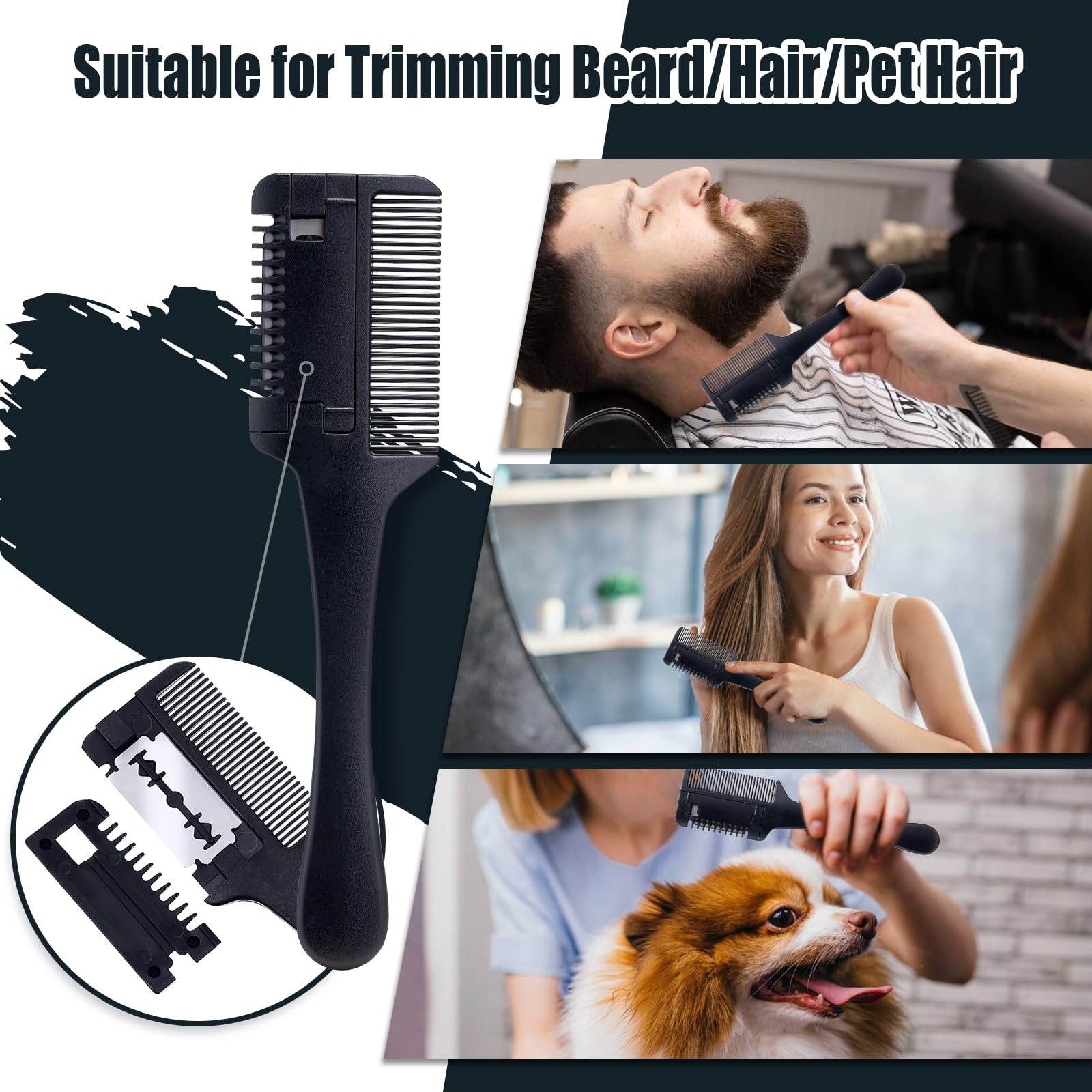 Lionmane wooden double-sided comb displayed for detangling and precise styling.