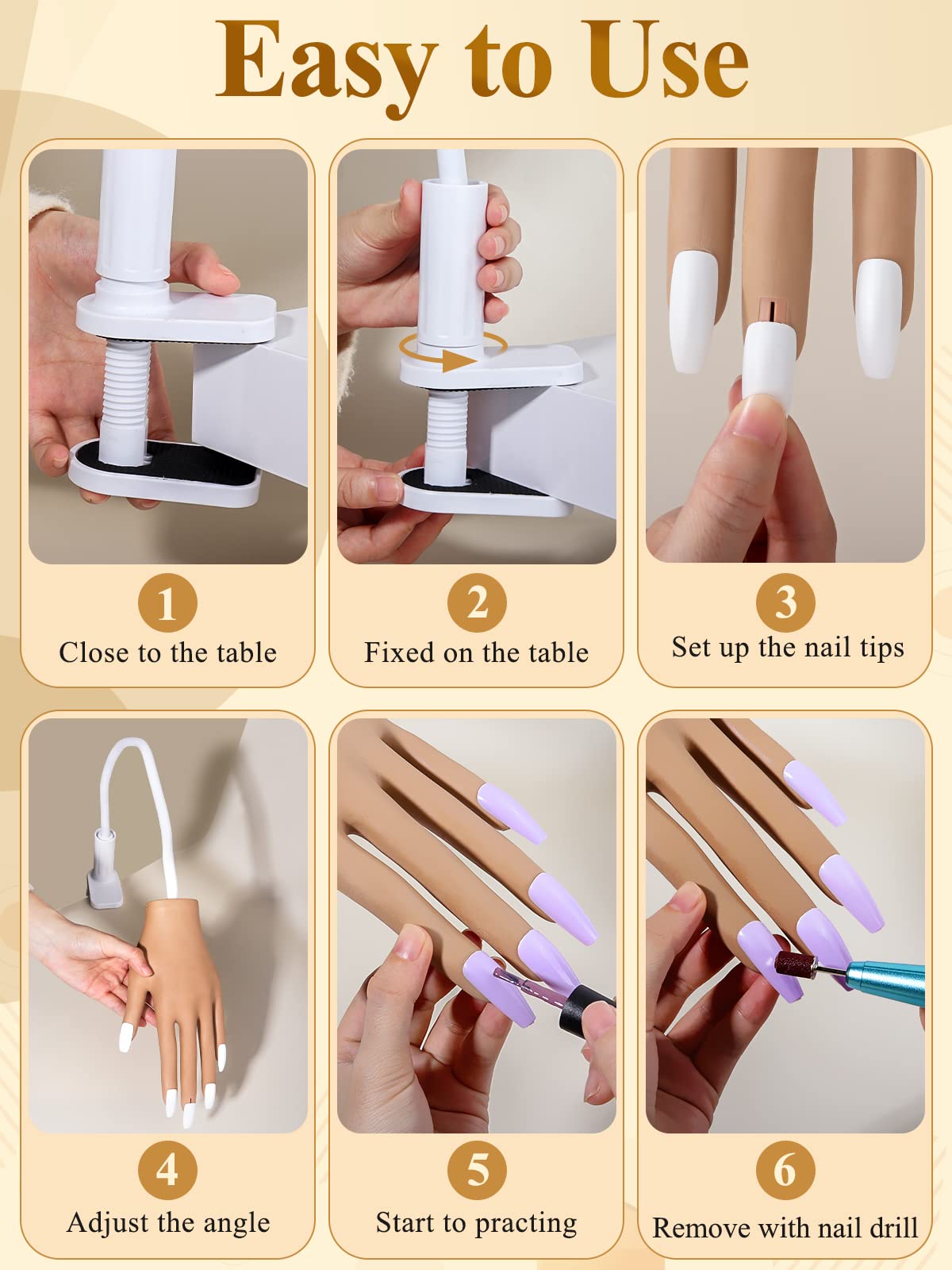 LIONVISION 100 practice nails included for quick start and extended sessions