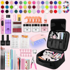LionVision 42-color glitter acrylic powder kit for at-home nail art.