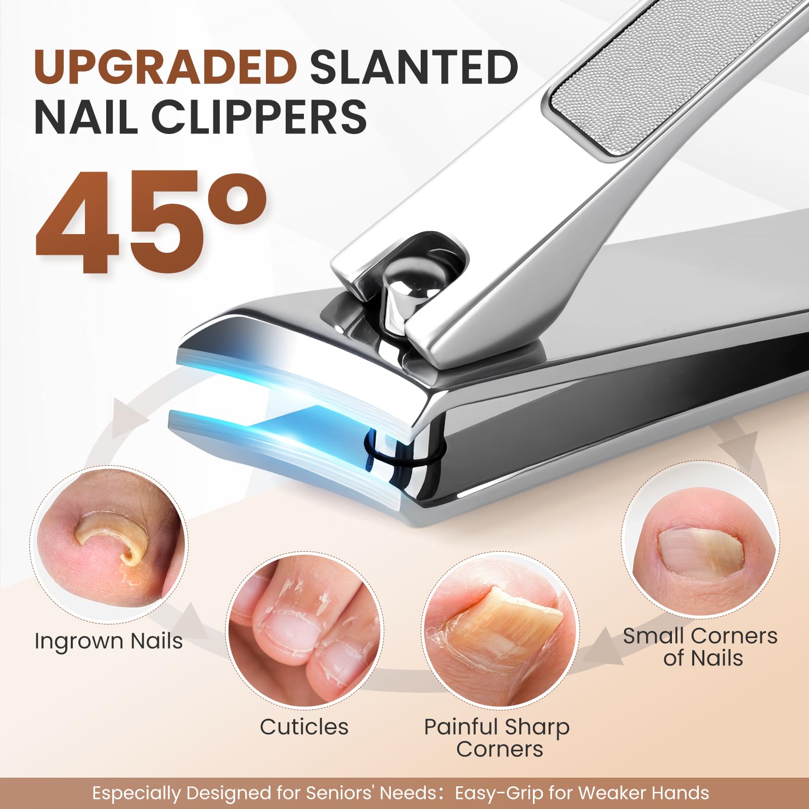 LIONVISON angled jaws deliver precise cuts through tough nails.