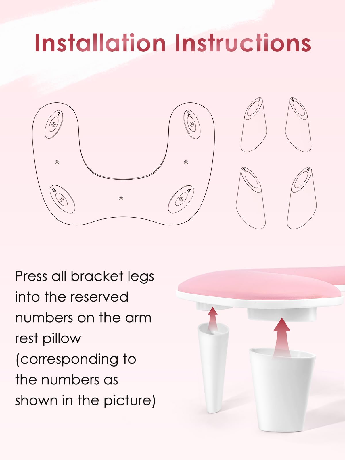 LIONVISON arm rest bottom with non-slip silicone pads for stability