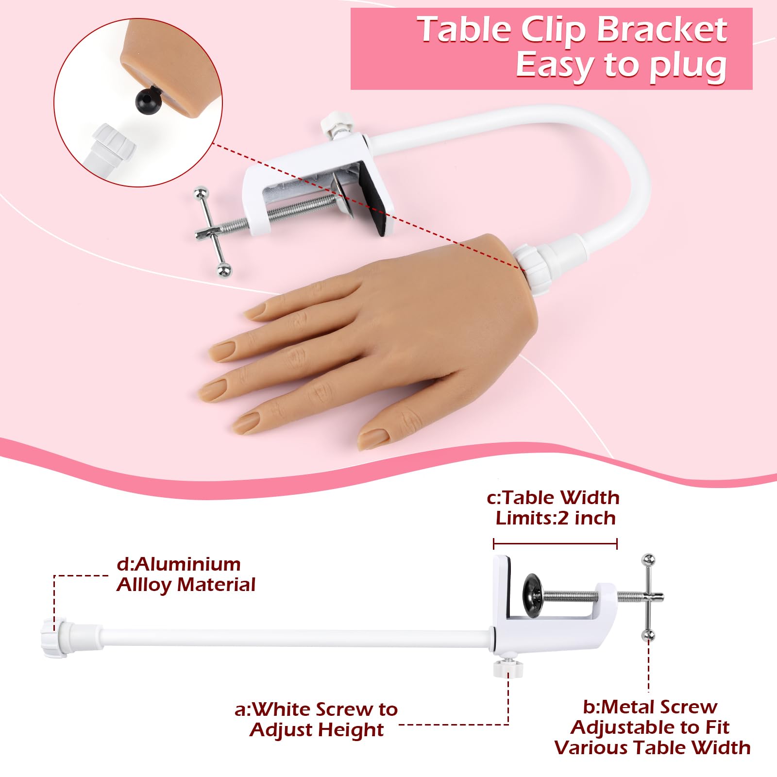 LIONVISON bendable arm bracket table clamp provides stable, adjustable positioning during sessions.