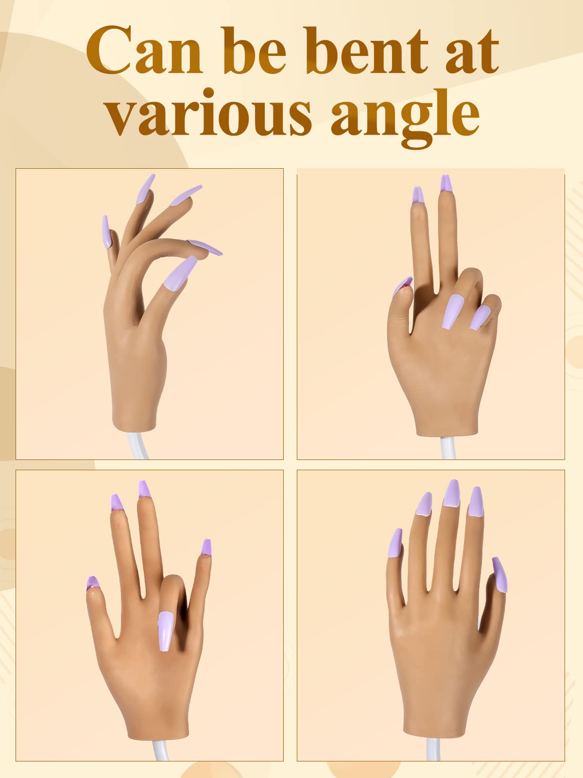 LIONVISION flexible silicone hand for realistic nail-art practice and learning