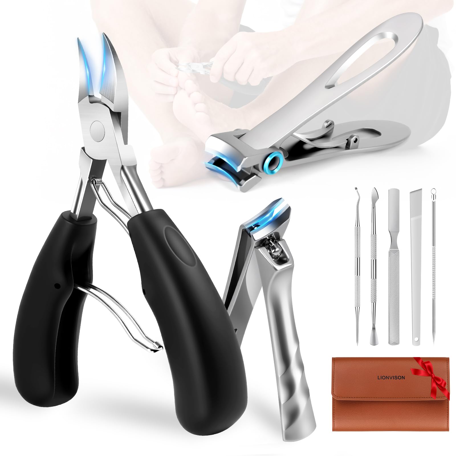 LIONVISON ingrown toenail kit packaging demonstrates convenient home foot care.