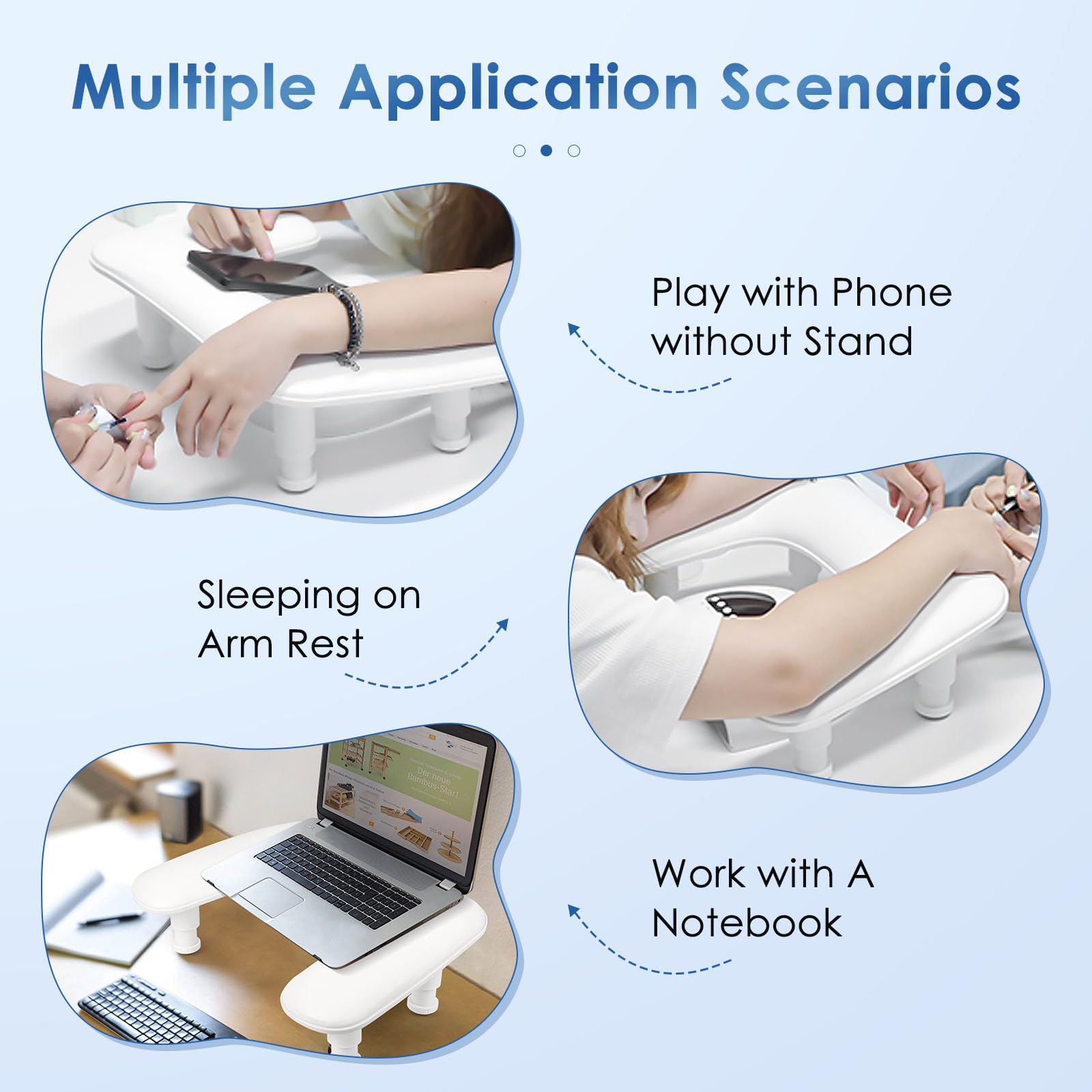 LIONVISON manicure arm rest thick non-slip pad for stable placement on tables.