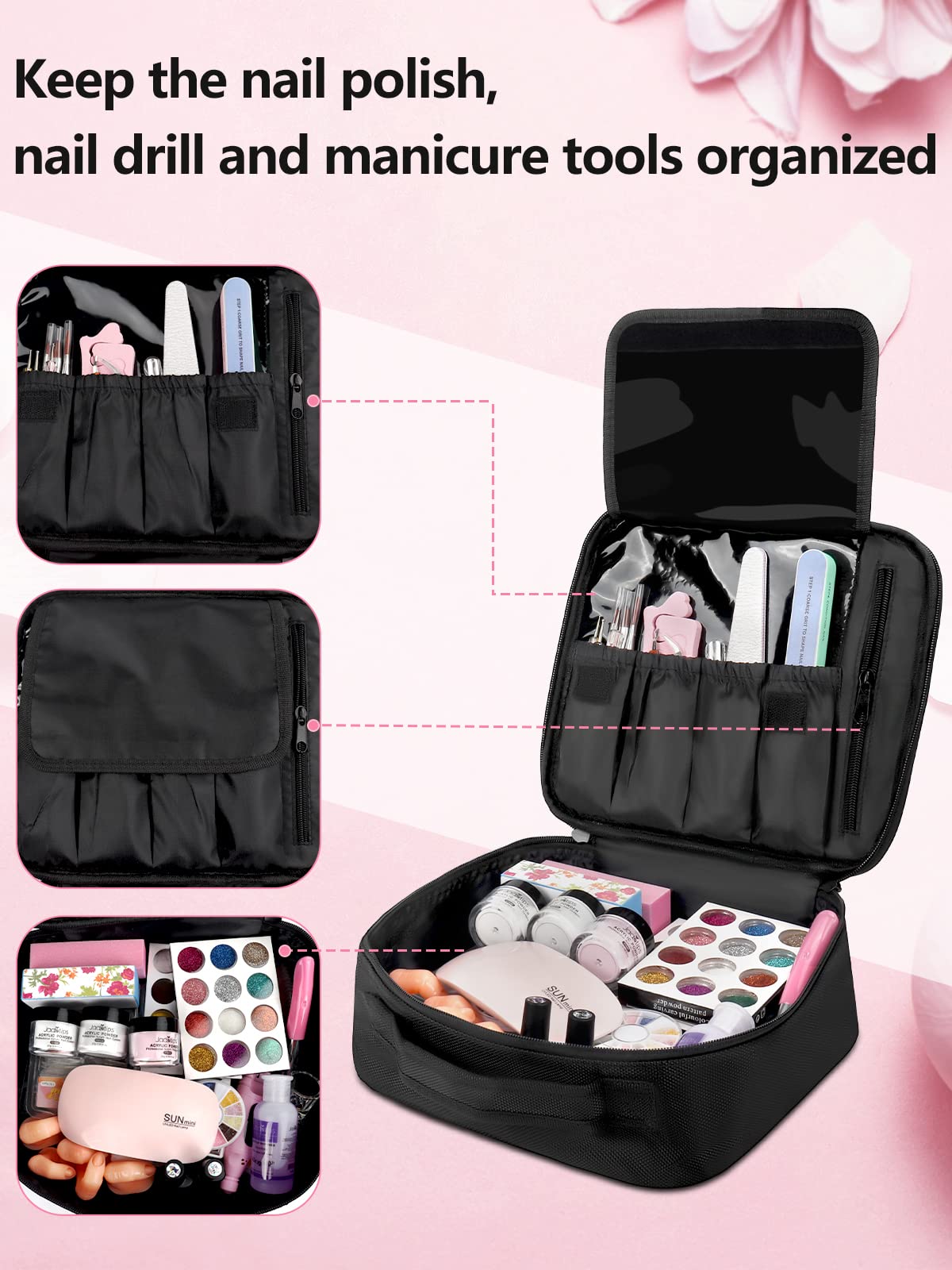 LionVision assorted nail tools set with brush, file and forms for DIY nails.