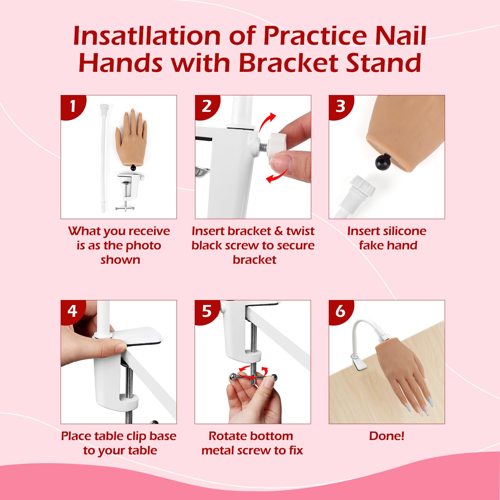 LIONVISON beginner-friendly nail art training hand kit suitable for at-home practice and classroom use.