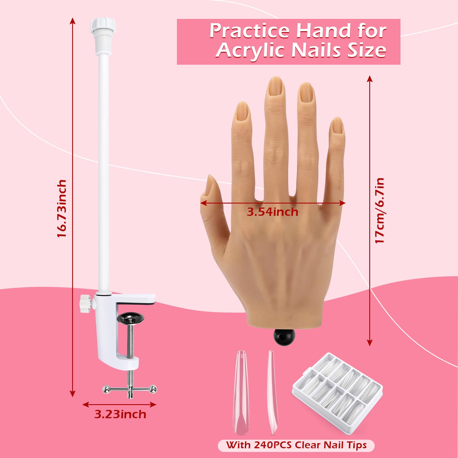 LIONVISON practice hand features deep nail grooves for secure tips
