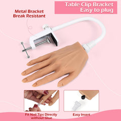 LIONVISON practice hand with flexible fingers enables dynamic manicure angles