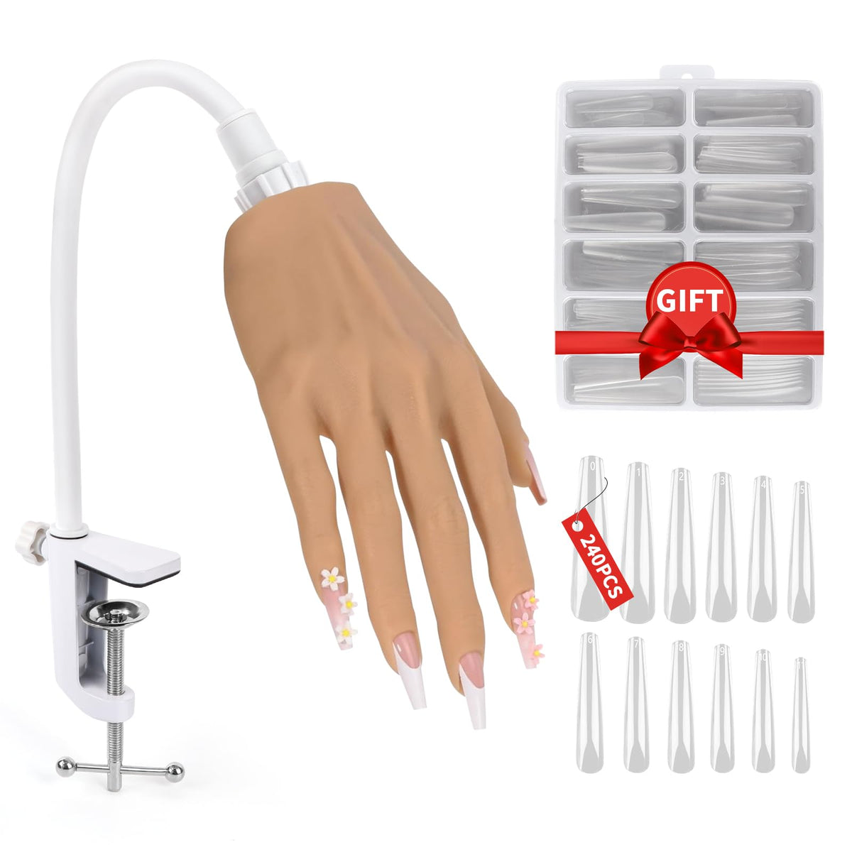 LIONVISON practice hand in silicone with soft touch for realistic nail art practice