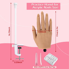 LIONVISON silicone nail hand with flexible fingers allows adjustable poses for diverse nail art studies.