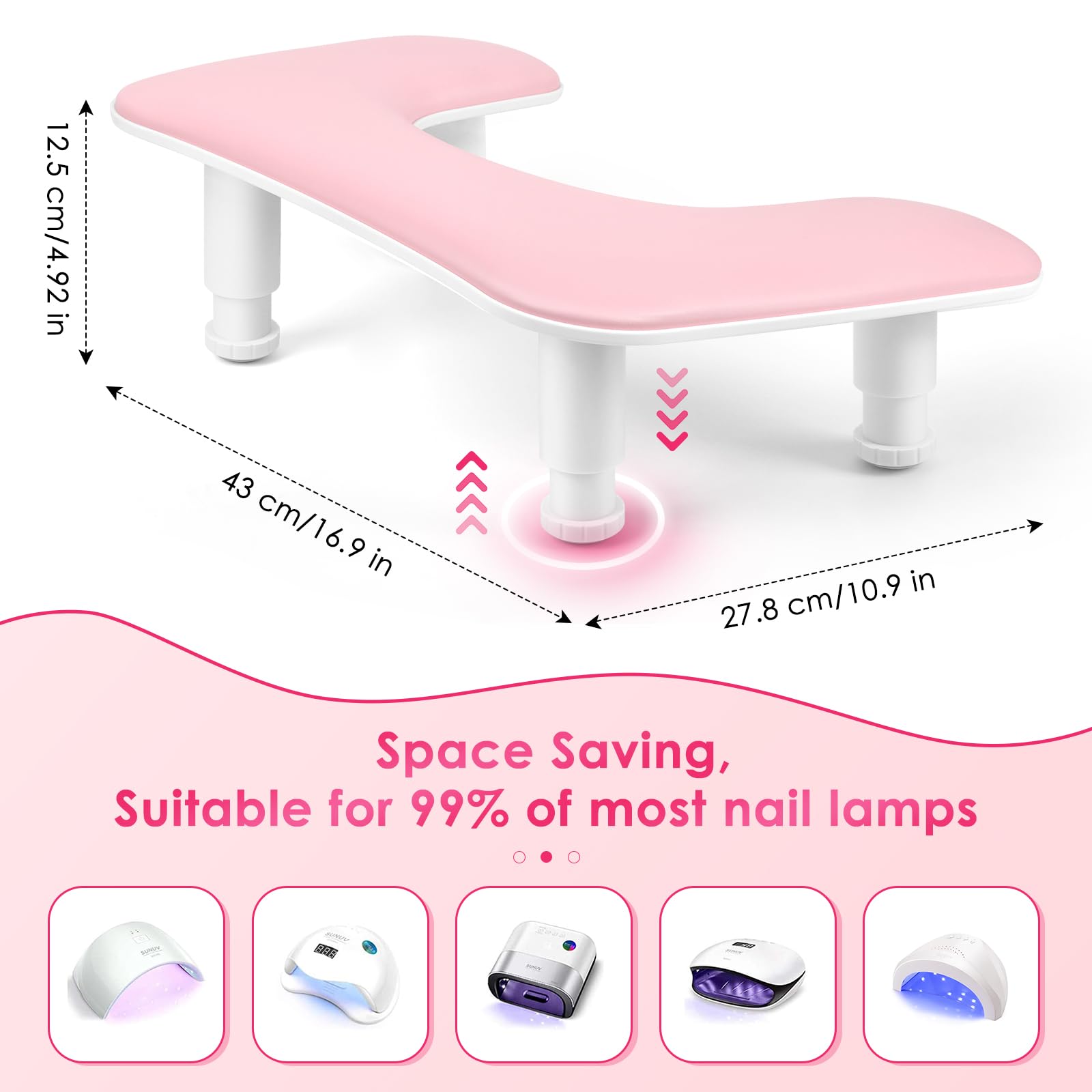 LIONVISON pink arm cushion leather surface resists sweat and glue oil