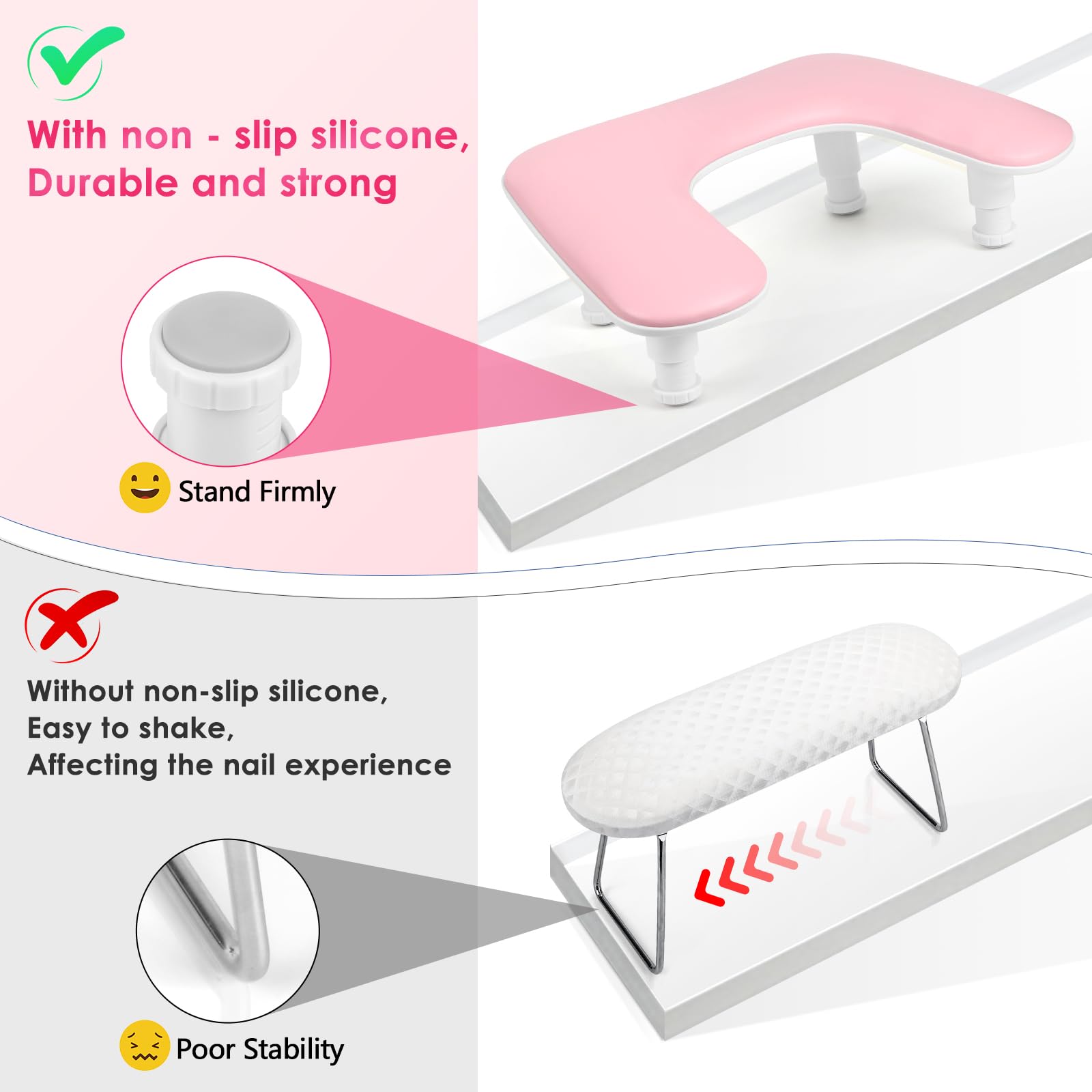 LIONVISON high-resilience sponge cushion ensures comfort through long manicures