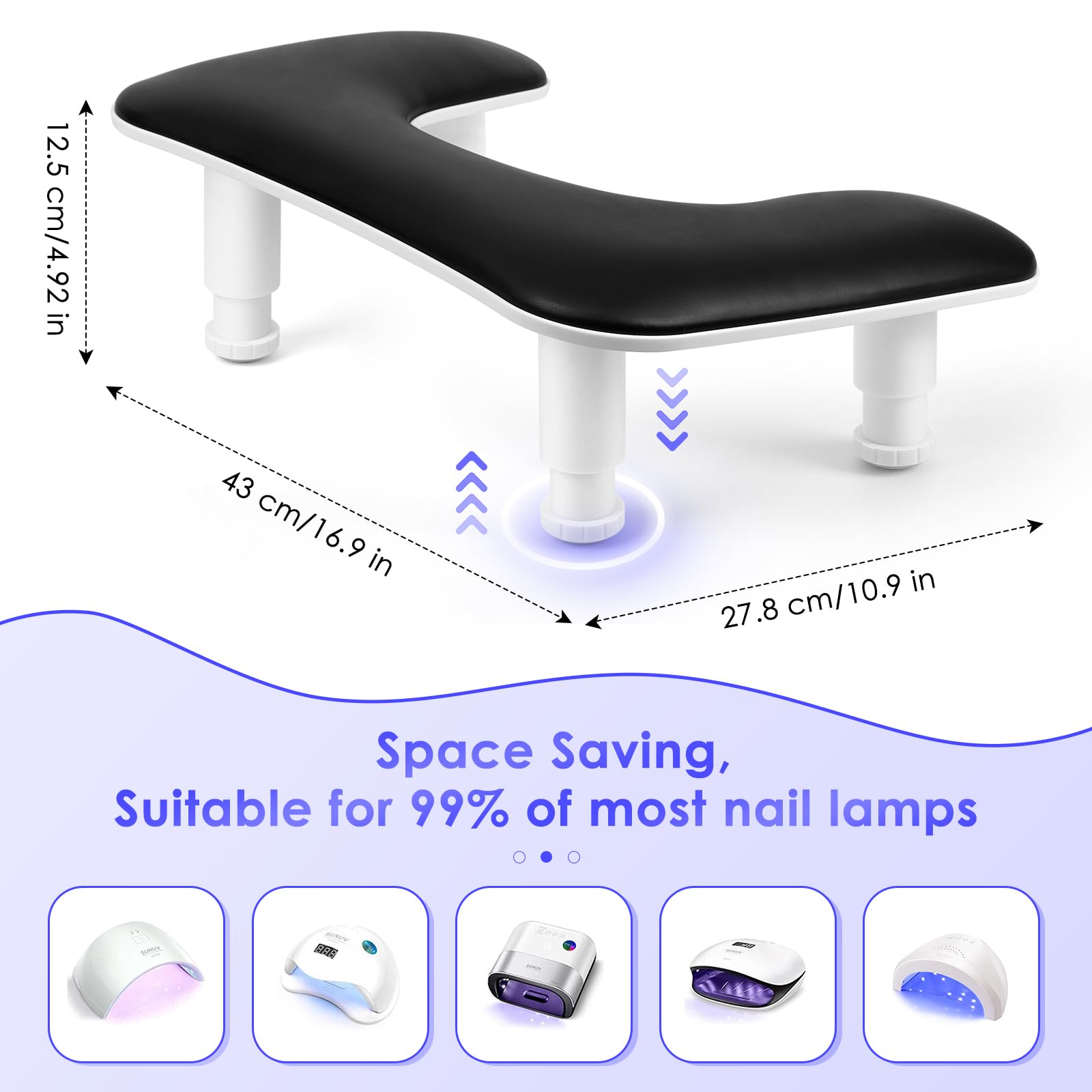 LIONVISON manicure arm rest detachable bottom bracket enables quick setup
