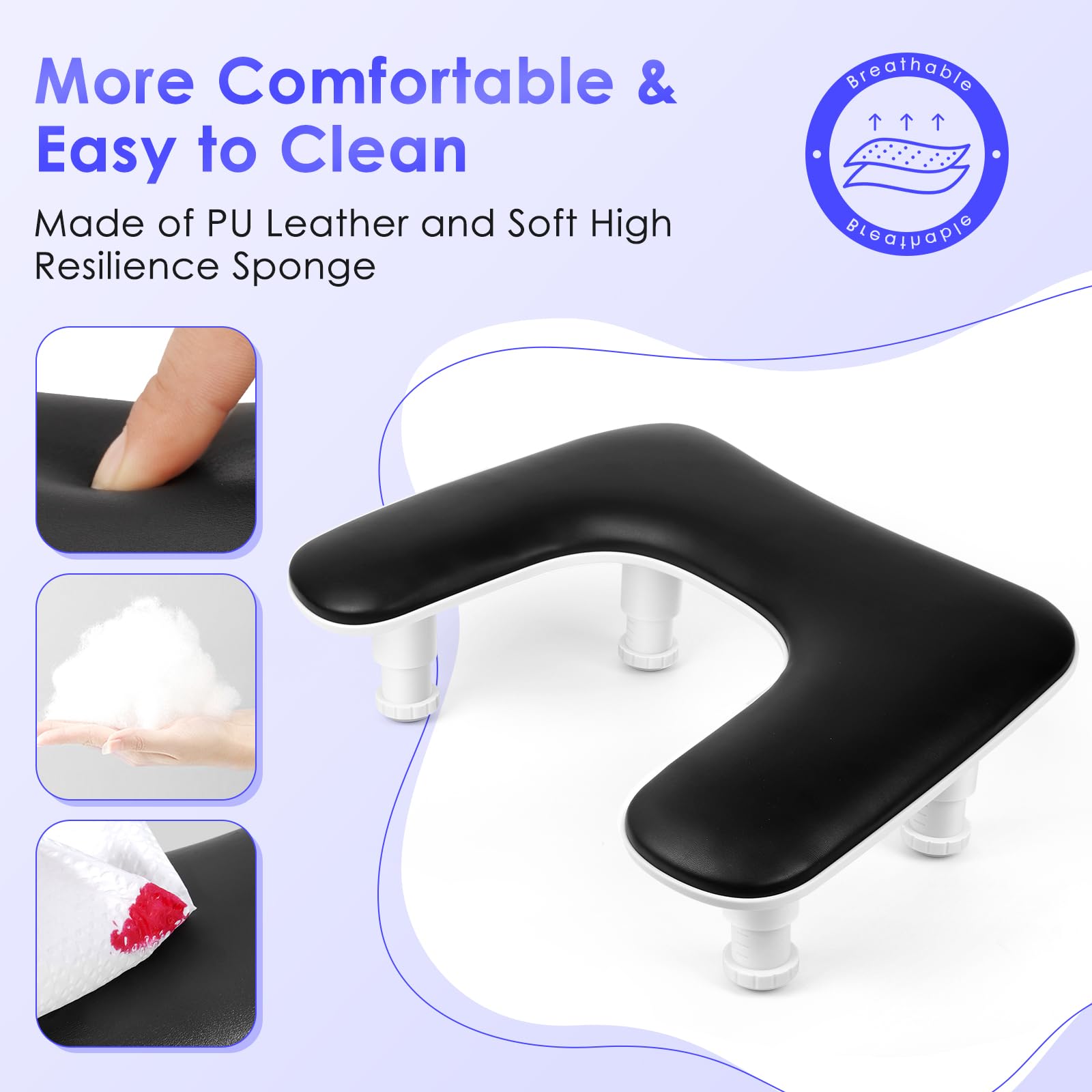 LIONVISON manicure arm rest PU leather is durable and easy to clean