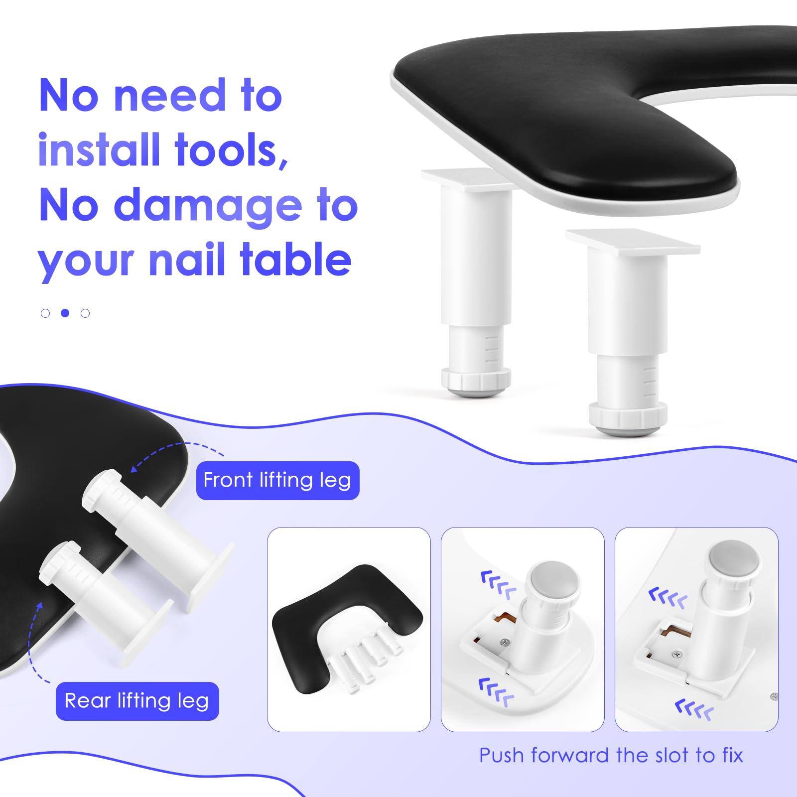 LIONVISON manicure arm rest non-slip pad stabilizes on any surface