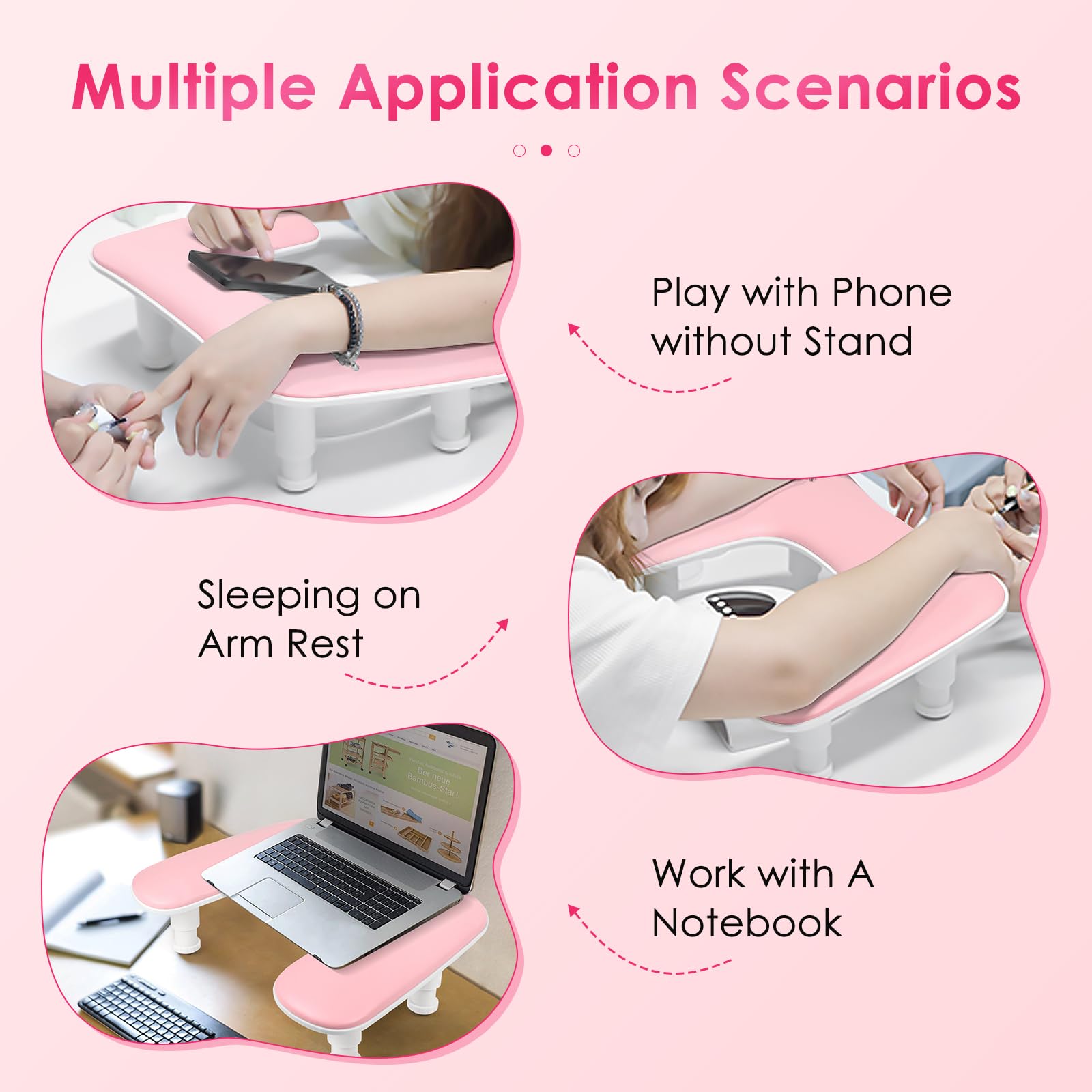 LIONVISON manicure arm rest non-slip pad keeps arm steady during sessions