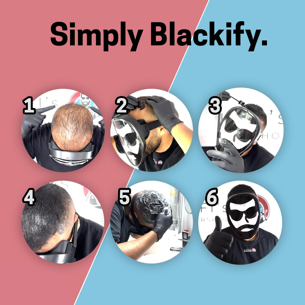BLACKIFY plant-based pigments create a natural-looking root touch-up.