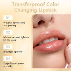 2Pcs transferproof color-changing lipstick ingredients highlight natural oils nourish lips.