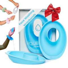 Liquilinks LiquiBands face-washing wristbands catch drips and keep sleeves dry during skincare
