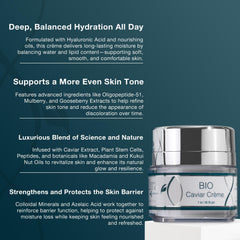 Lira Clinical BIO Caviar Crème peptide closeup emphasizing advanced peptide complex