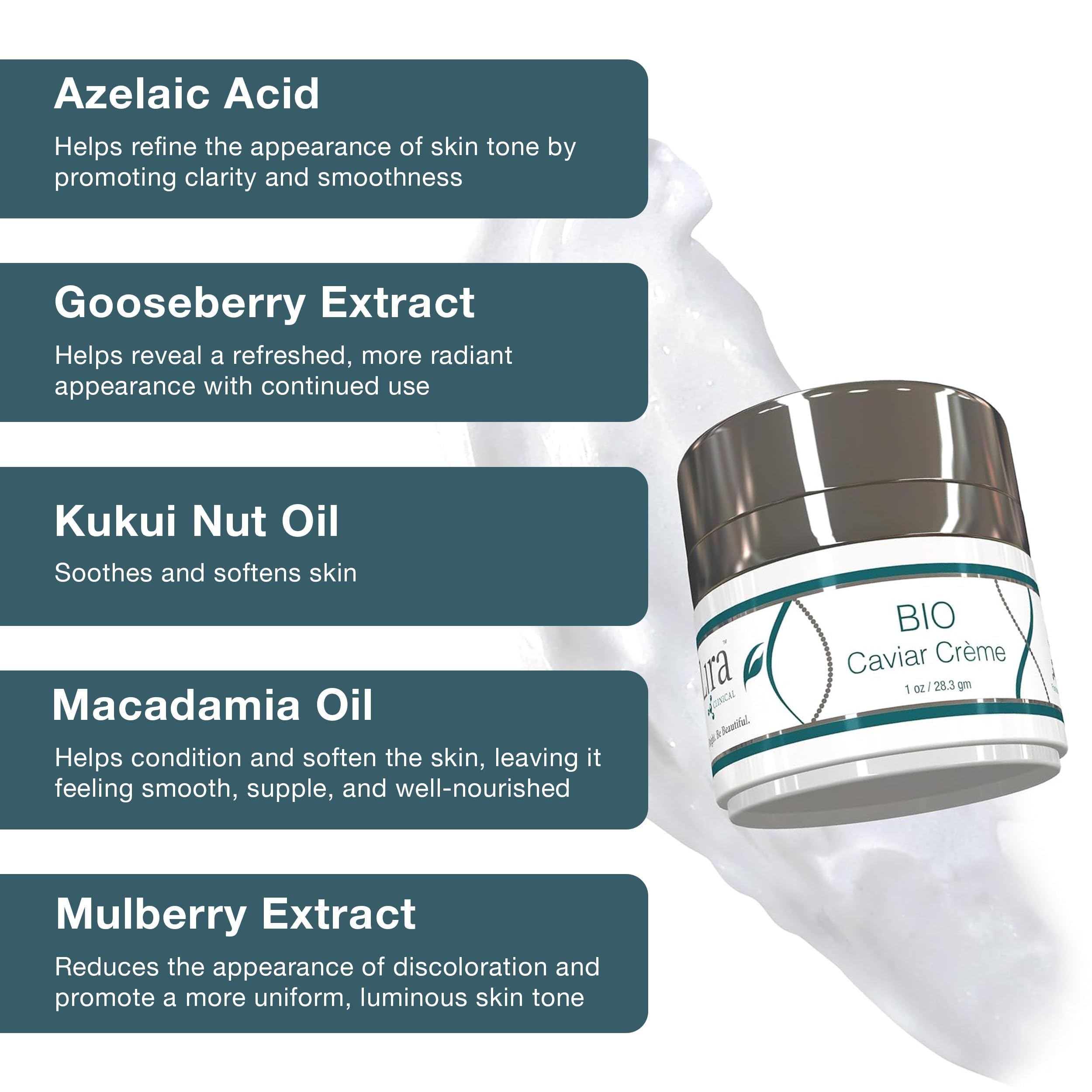 Lira Clinical BIO Caviar Crème travel-size on vanity for on-the-go hydration