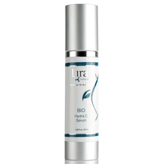 Lira Clinical BIO Hydra C Serum bottle close-up highlighting hydrating glow for daily use.