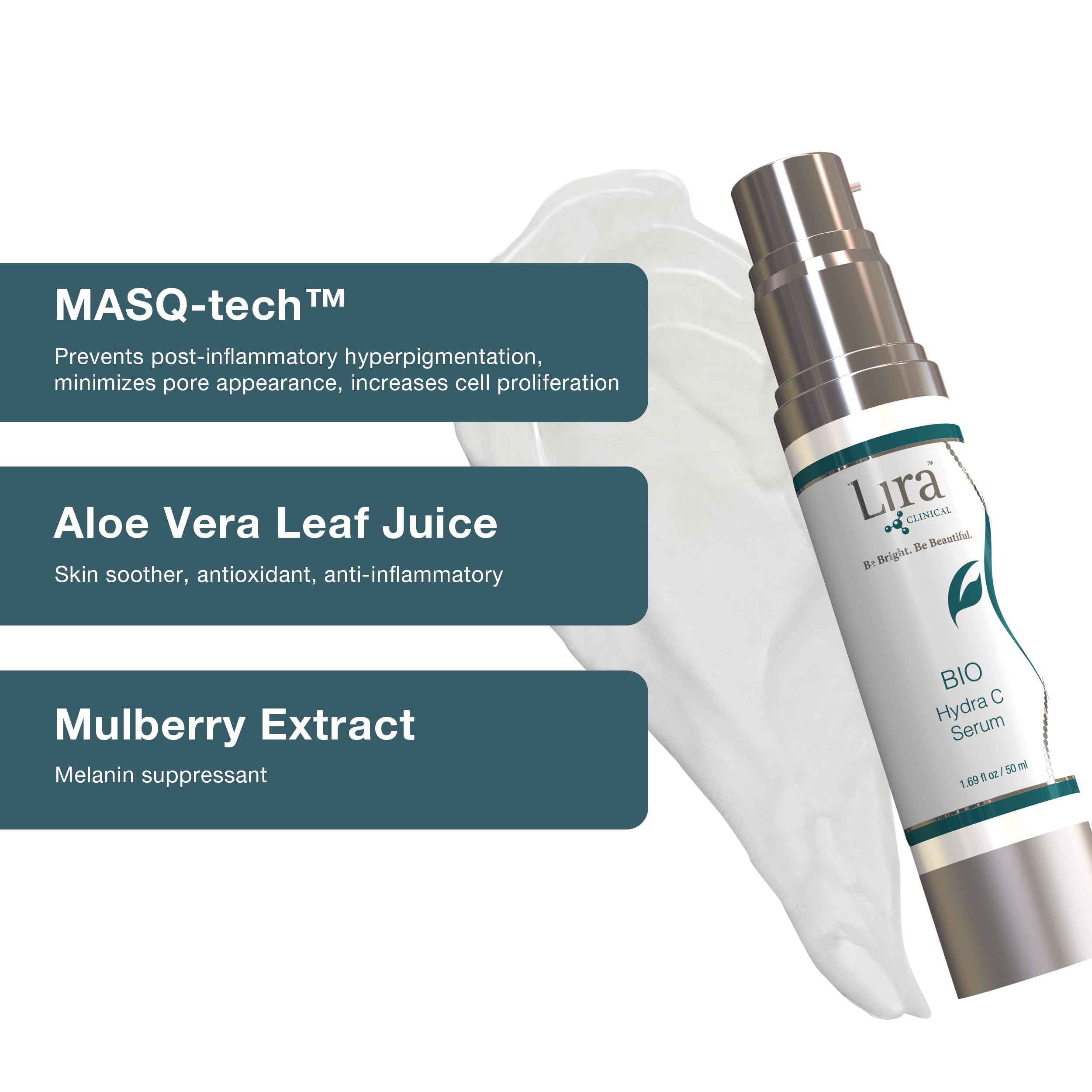 Lira Clinical BIO Hydra C Serum packaging box emphasizing premium skincare solution.