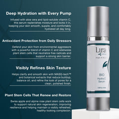 Lira Clinical BIO Hydra C Serum dropper showing brightness potential.