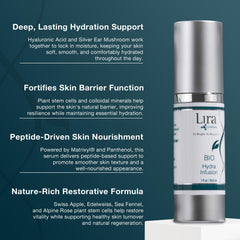 Lira Clinical BIO Hydra Infusion swirl texture demonstrates non-greasy hydration.