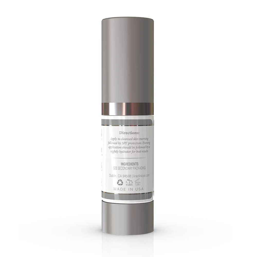 Lira Clinical PRO Lite Serum pump dispense demonstrates easy daily application.