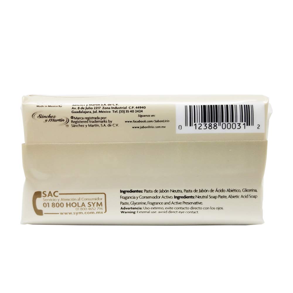 Lirio Dermatologico bar soap glycerin droplets image emphasizing skin-softening and moisturizing properties