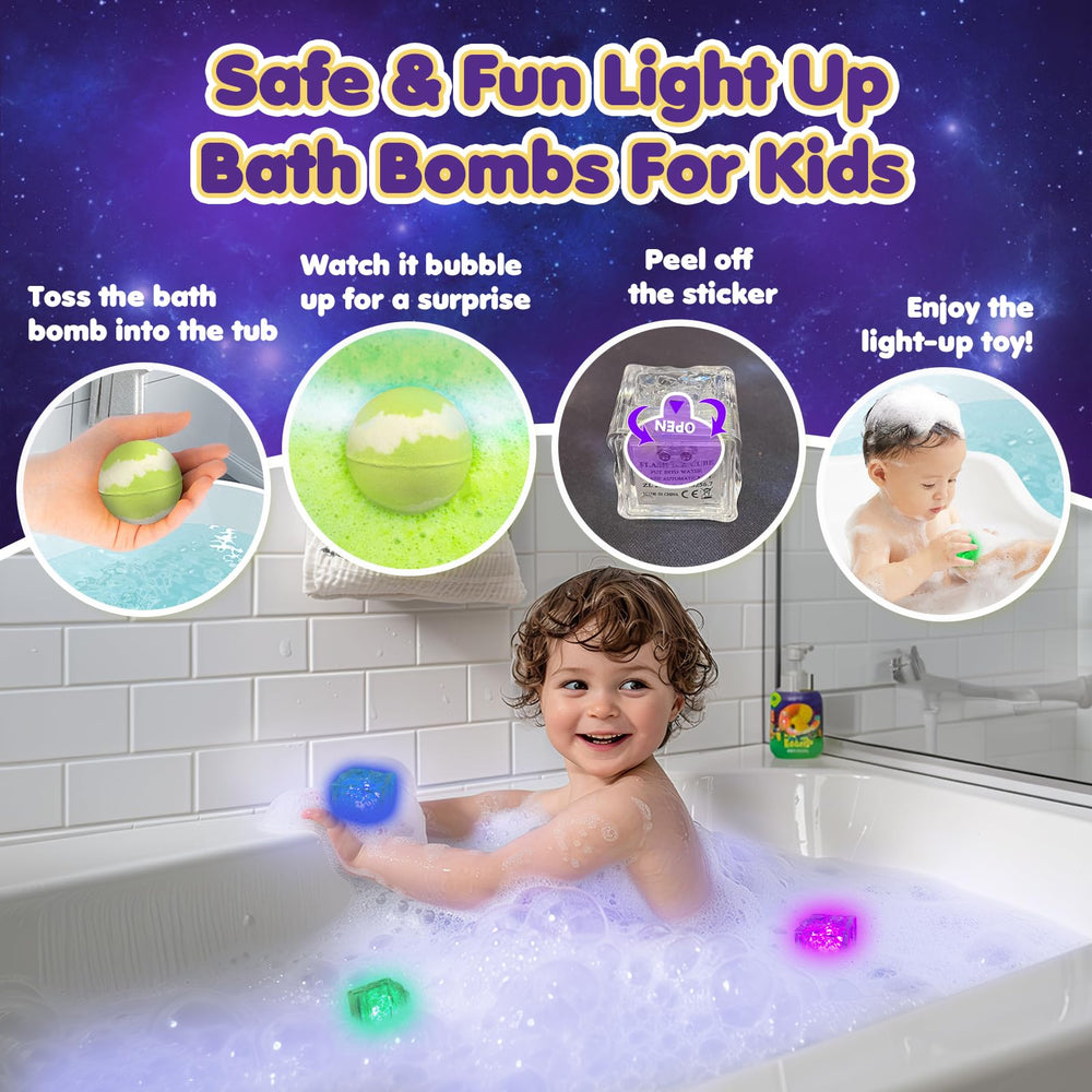Lisotera light-up ice cubes illuminate baths with safe glow.