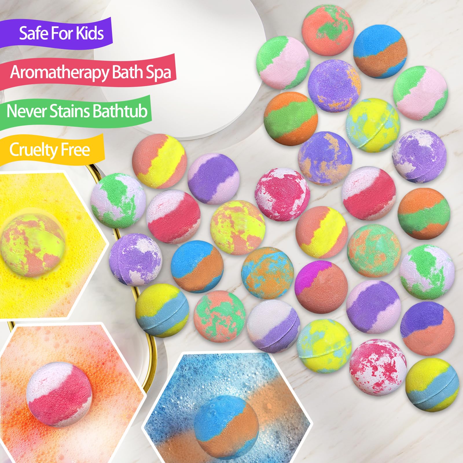 Lisotera bath bombs use natural organic ingredients gentle on skin