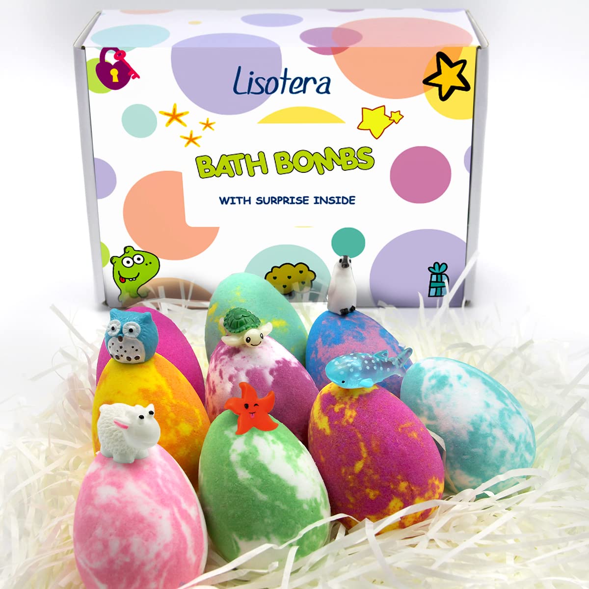 Lisotera gift-set bath bombs ideal for birthdays and holidays for kids.