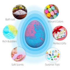 Lisotera kids bath bombs reveal a surprise toy inside for playful baths.