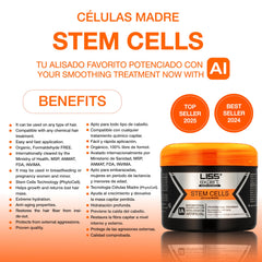 Liss Expert stem cells smoothing treatment application showing sleek, manageable results.