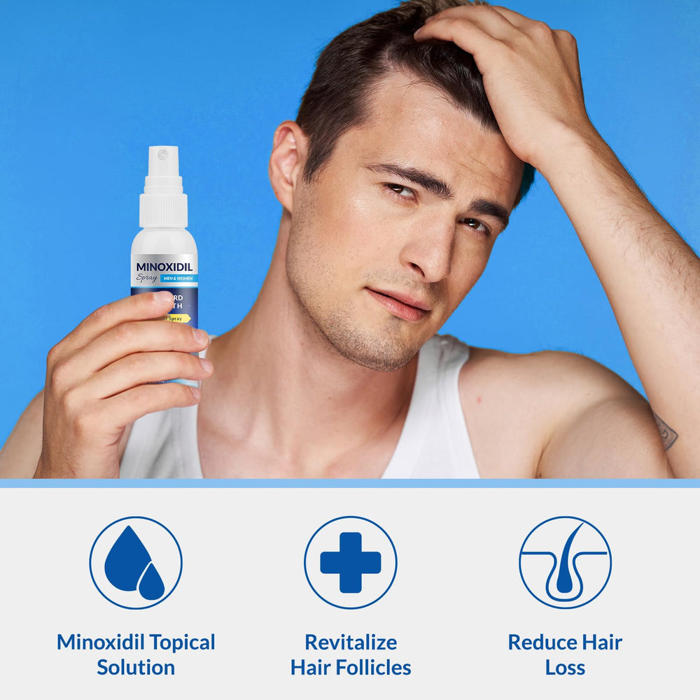 Listarfe Minoxidil spray evening application showing twice daily use.