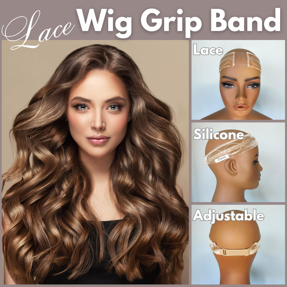 LIT UNICORNS seamless lace look visible through a beige wig band