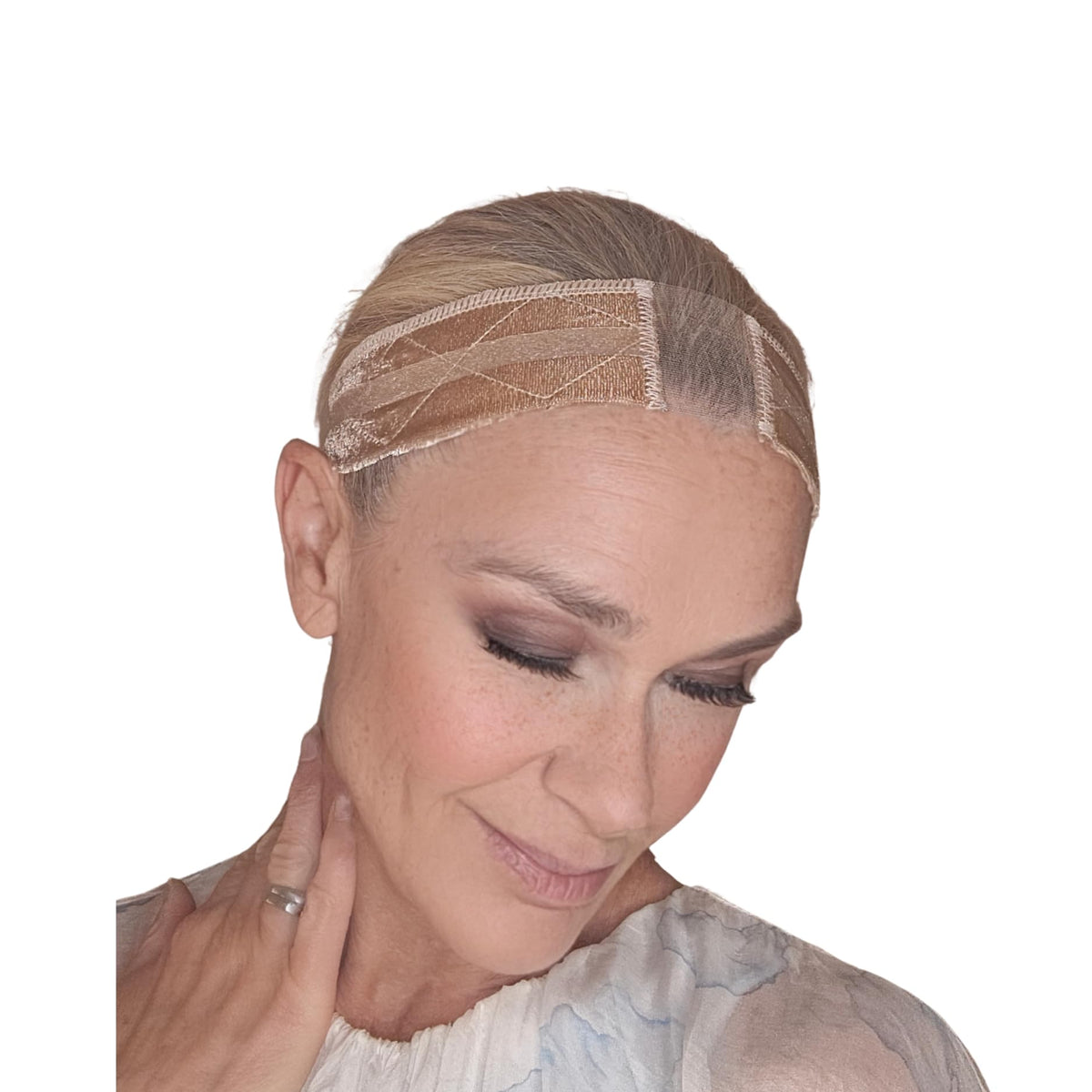 LIT UNICORNS Velvet Grip Wig Band close-up shows silicone grip strips for secure fit