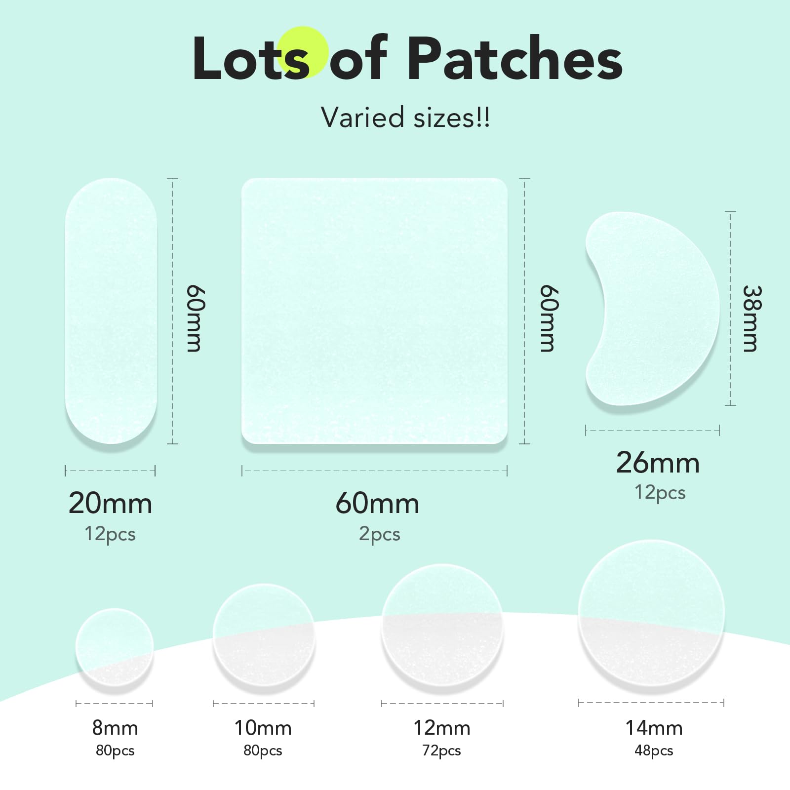 LitBear 12mm patch covers larger spots with breathable hydrocolloid protection.