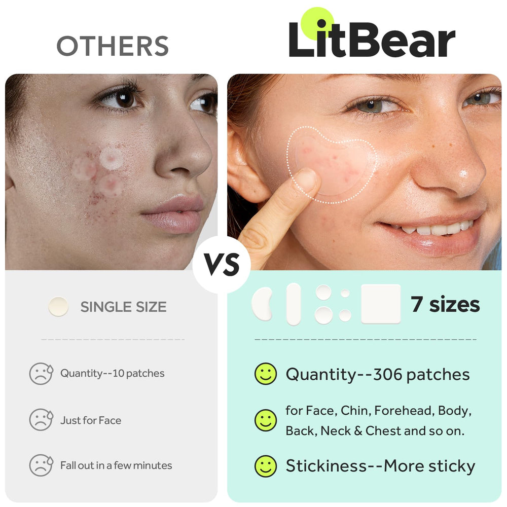 LitBear 60x60mm XL patch targets broad areas like chest or back with extended coverage.