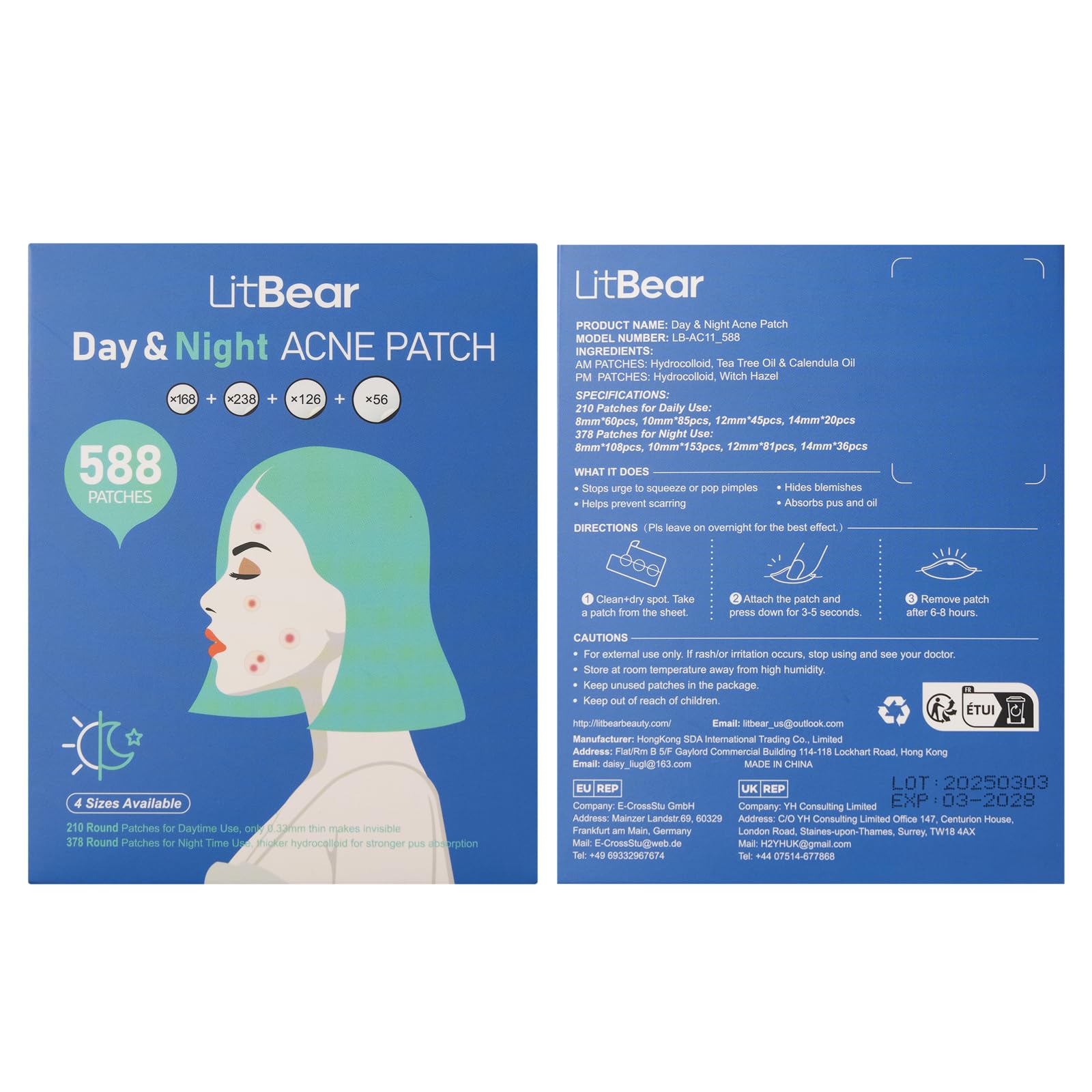 LitBear patches with strong adhesion; stays put through nightly wear.